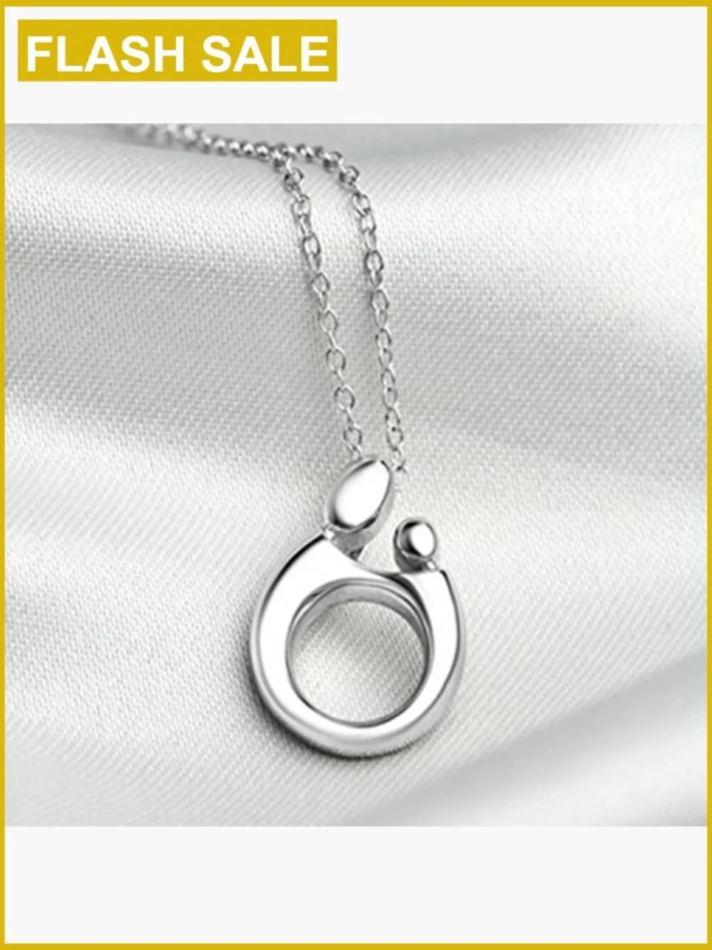 925 Sterling Silver Mother Family Love Pendant Necklace 18